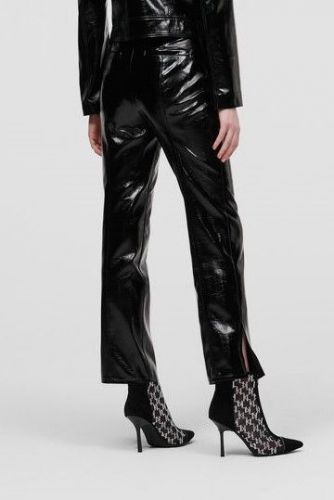 Pantalon en éco-cuir noir KARL LAGERFELD | Marine