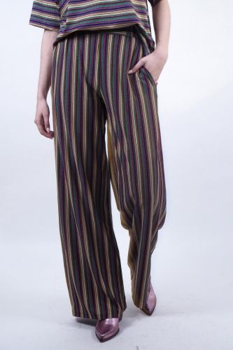 Pantalon en lurex ligné multicolore MOMONI | Marine