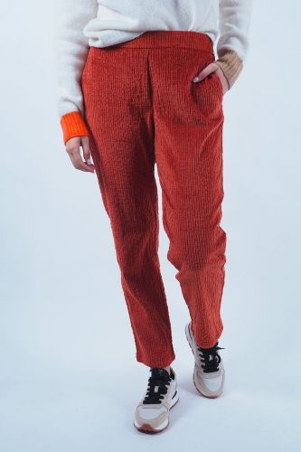 Pantalon en velours orange paprika MOMONI | Marine
