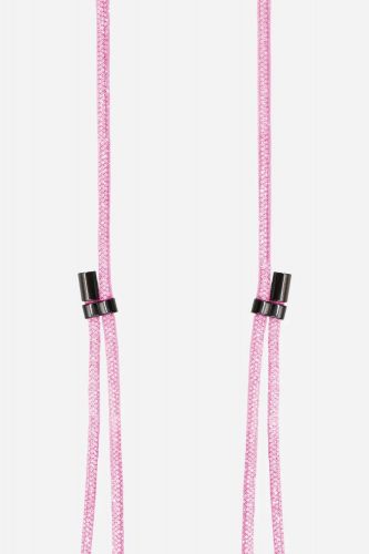 Lanière cordon en strass metallisé coloris rose | Marine