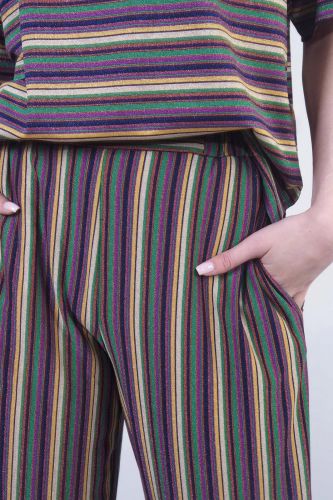 Pantalon en lurex ligné multicolore MOMONI | Marine