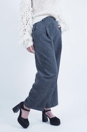 Semi Couture pantalon Gris femmes (large tweed - I46 pantalon) - Marine | Much more than shoes
